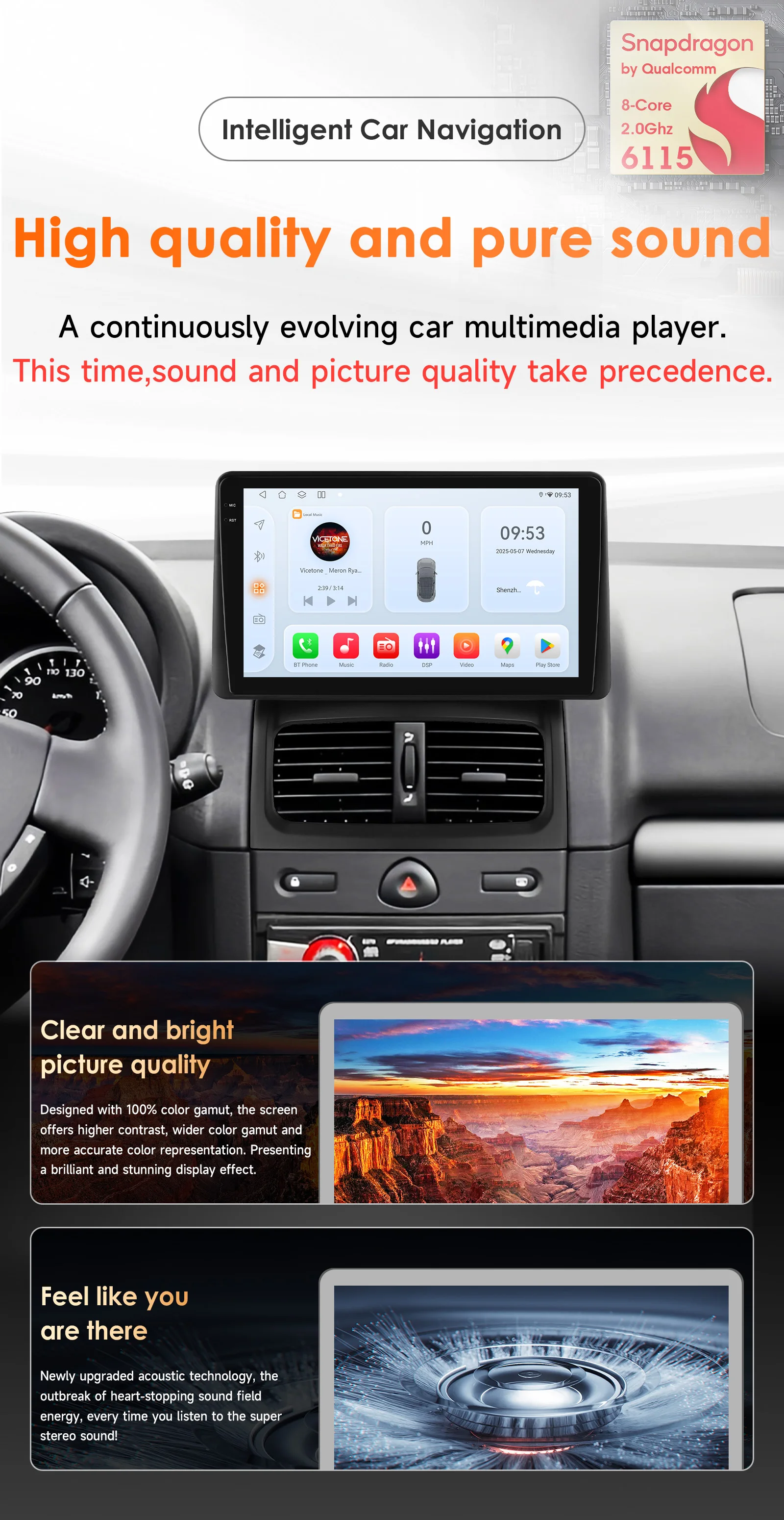 Pantalla táctil del autoradio Hizpo para Renault Clio 2