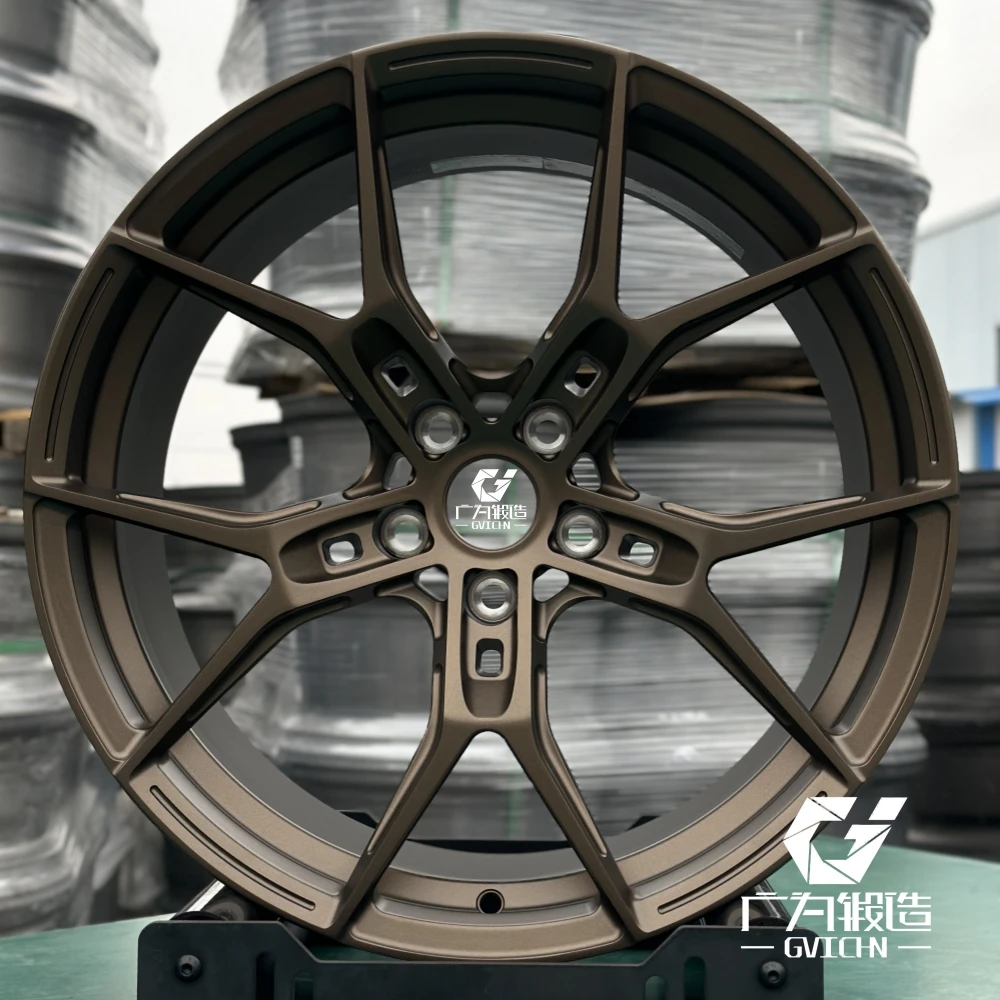 Llantas forjadas monobloques de aluminio 6061-t6 personalizadas con cinco ruedas forjadas divididas de bronce satinado de 18/19/20/21/22/23/24 pulgadas - imagen 4