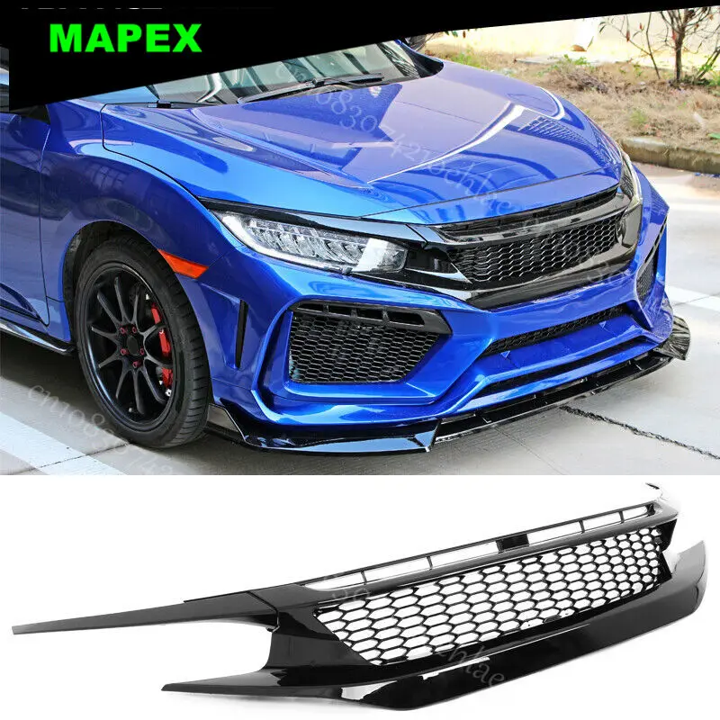 Parrilla superior parachoques Honda Civic 2019-2021, panal ABS