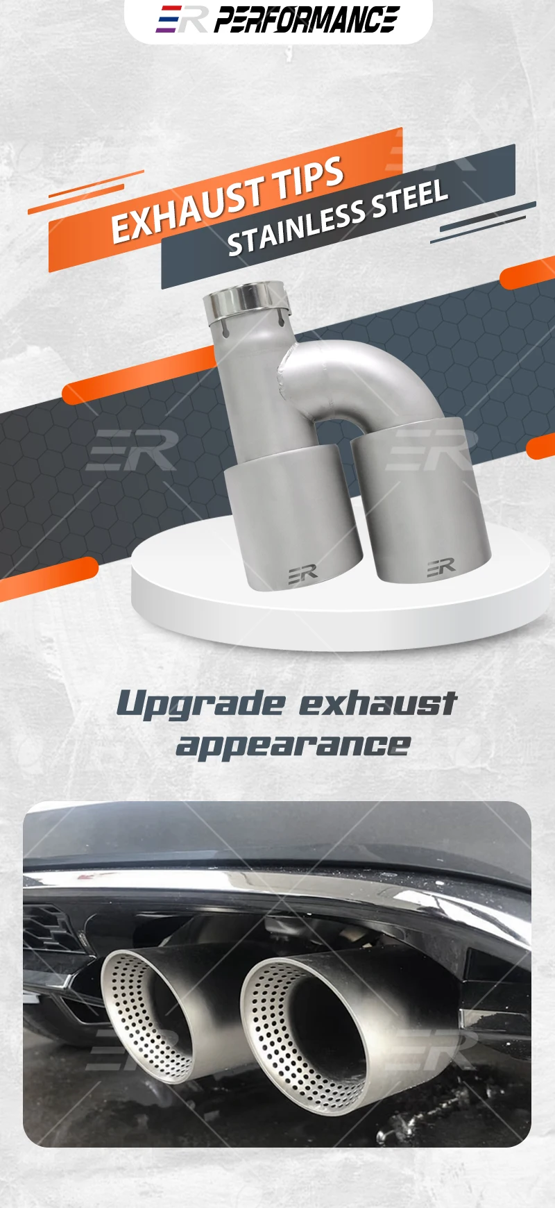 Silenciador de acero inoxidable mate para Golf 7