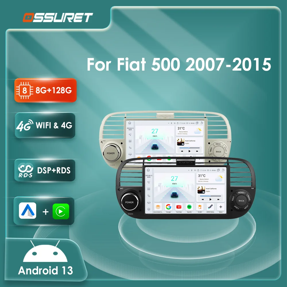 Radio Android para Fiat 500 (2007-2015) con CarPlay y GPS - imagen 2