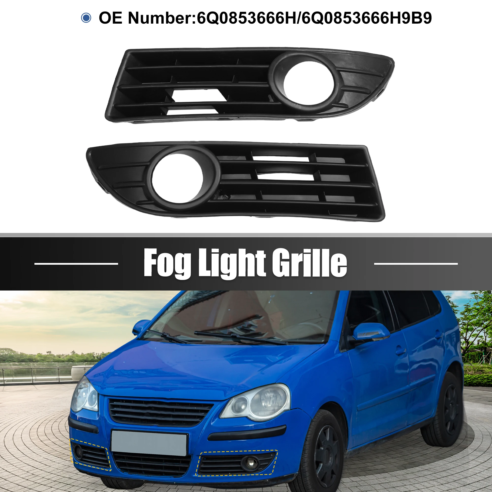 Rejillas antiniebla Autohaux para VW Polo 9N3 (2005-2009) - imagen 3