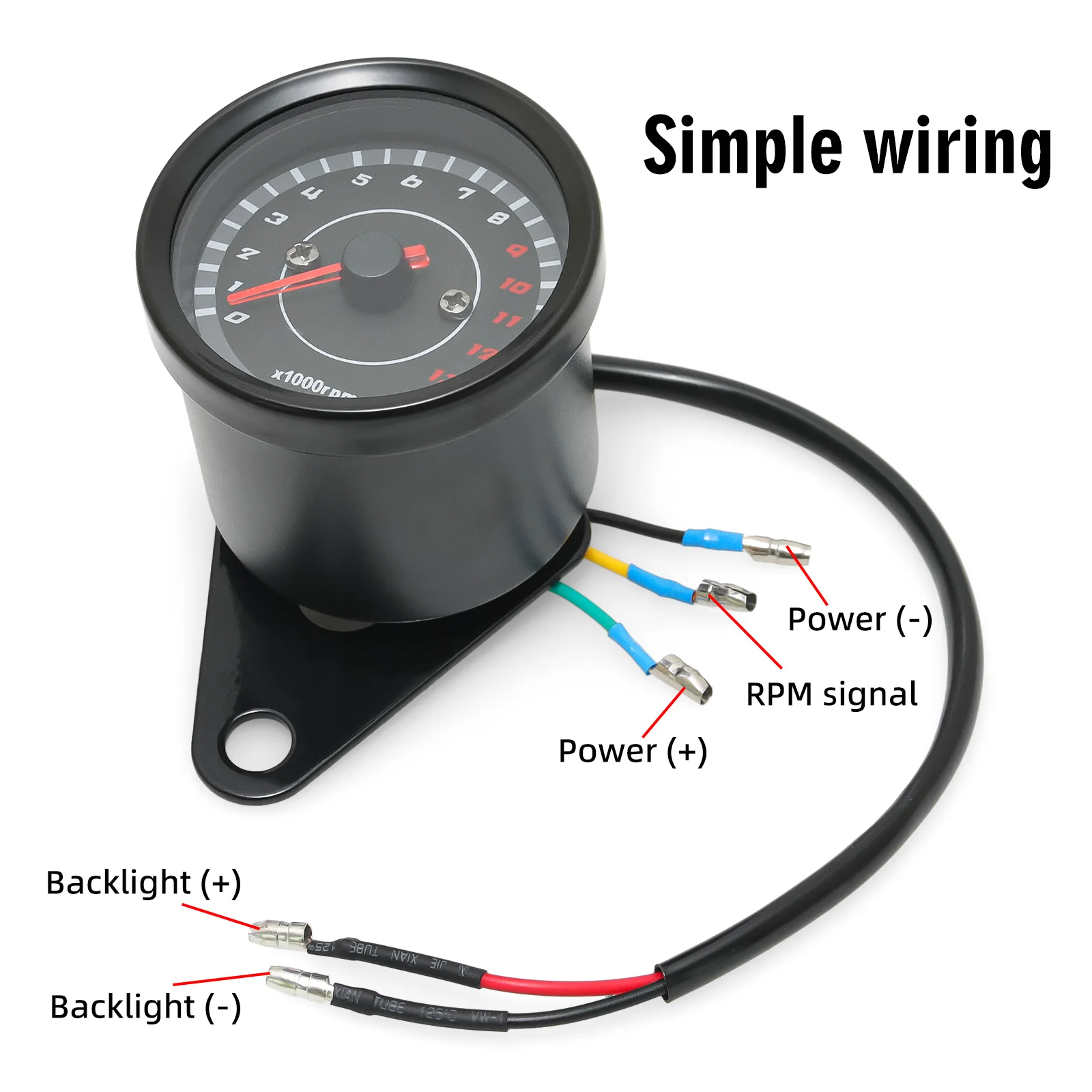 Tacómetro electrónico LED universal de 12 V para motocicleta - imagen 3