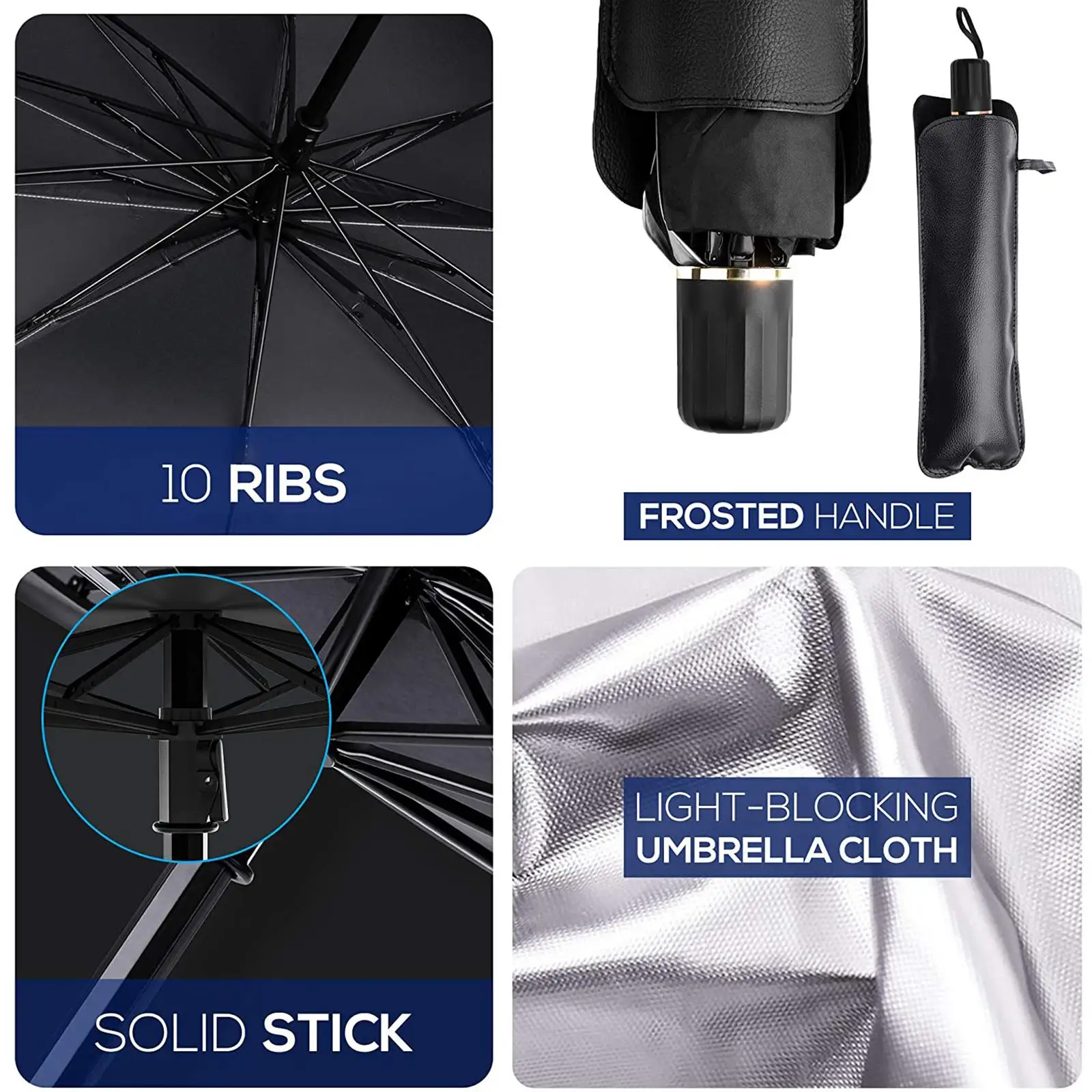 Parasol parabrisas plegable UV para coche, portátil, sombra total - imagen 3