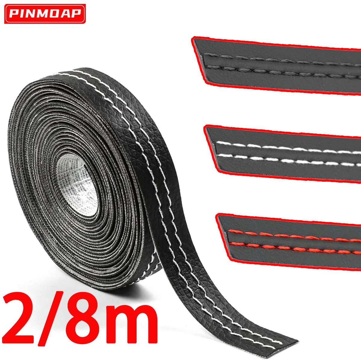 Tiras cuero PU trenzado para puertas y salpicadero – Interior coche - imagen 2