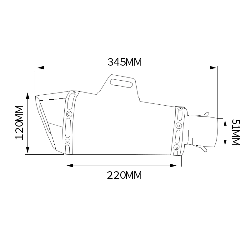 Vista del sistema completo de escape para Yamaha Xmax 125