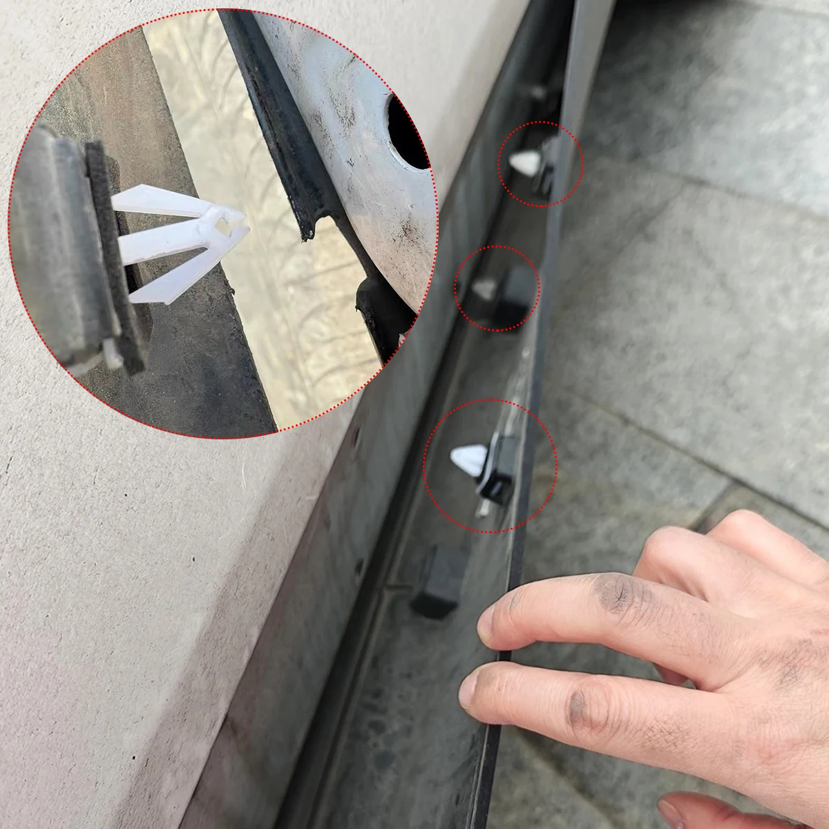 Cubierta de moldura acampanada para alféizar de falda lateral de carrocería de coche, Clips embellecedores para Ford 5270438 GM Chevrolet Avalanche 11518357 Vauxhall