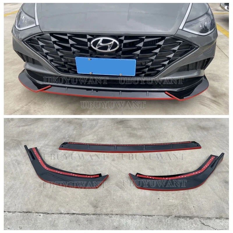 Labio delantero negro brillante para Hyundai Sonata 2022-2024 - imagen 3