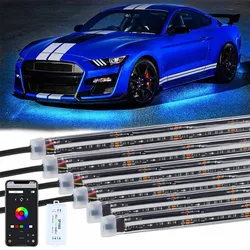 Kit de luces LED RGBIC bajo coche COB IP68 con control por app