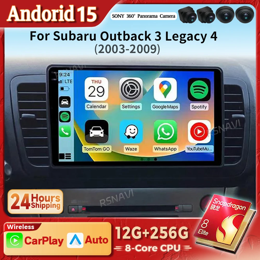 Pantalla 2K Radio Carplay Android para Subaru Outback 3 Legacy 4 2003-2009