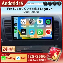 Pantalla 2K Radio Carplay Android para Subaru Outback 3 Legacy 4 2003-2009