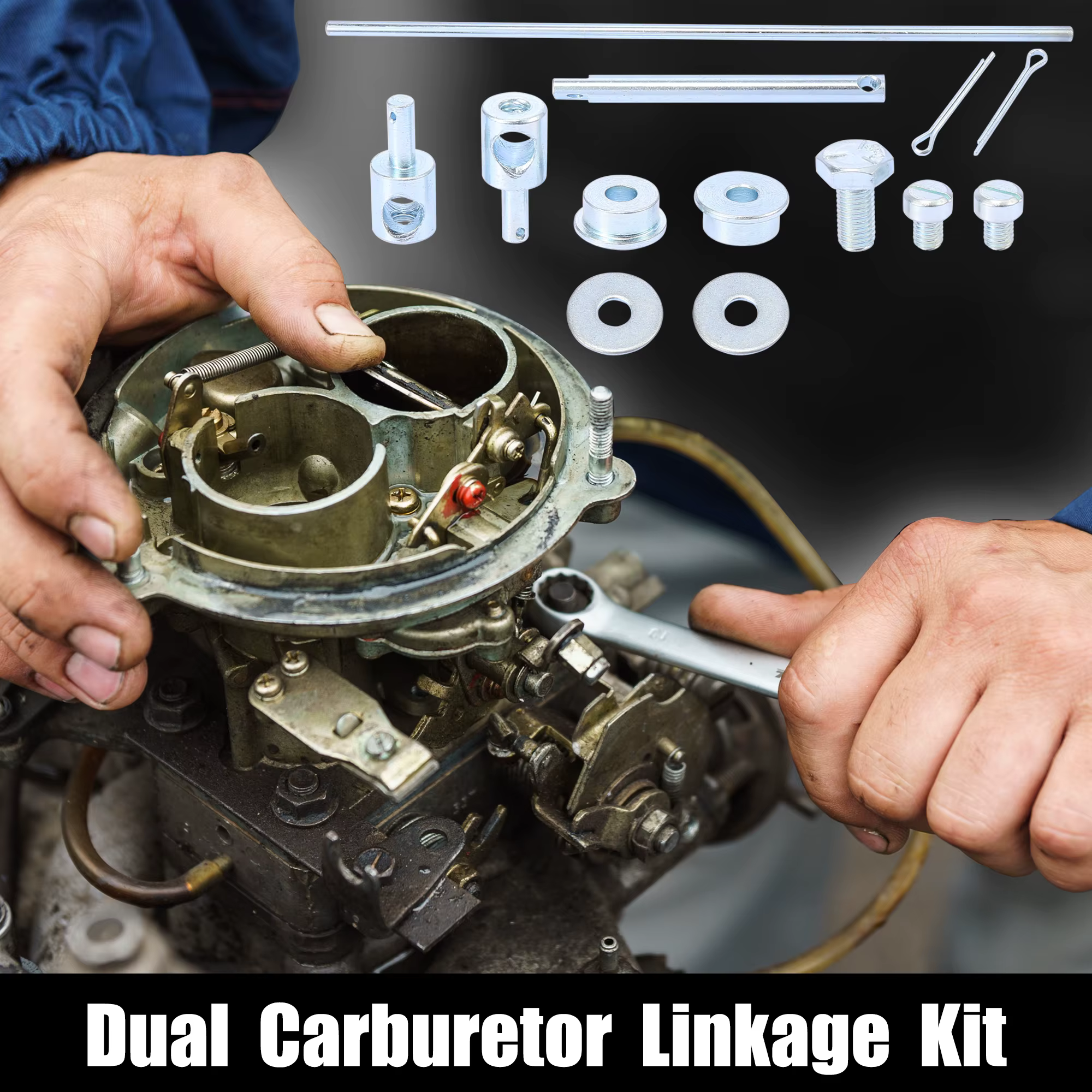 Kit Enlace Carburador Dual X Autohaux para Holley Demon Edelbrock Carter