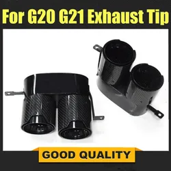 Puntas de escape de fibra de carbono para BMW G20/G21 330i y M340i