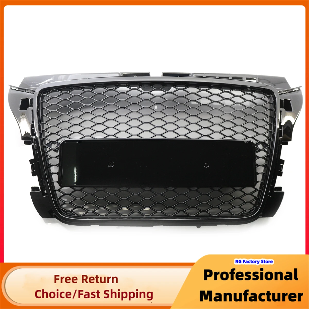 Rejilla de parachoques delantero de coche para Audi A3 S3 8P 2008-2012 rejillas de carreras negras brillantes rejilla superior estilo RS3 cubierta de parrilla de panal - imagen 3