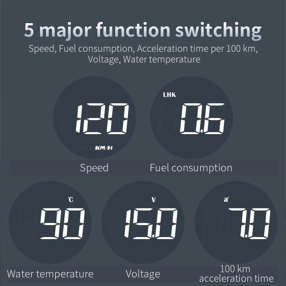 Velocímetro universal con proyector HUD y voltímetro digital