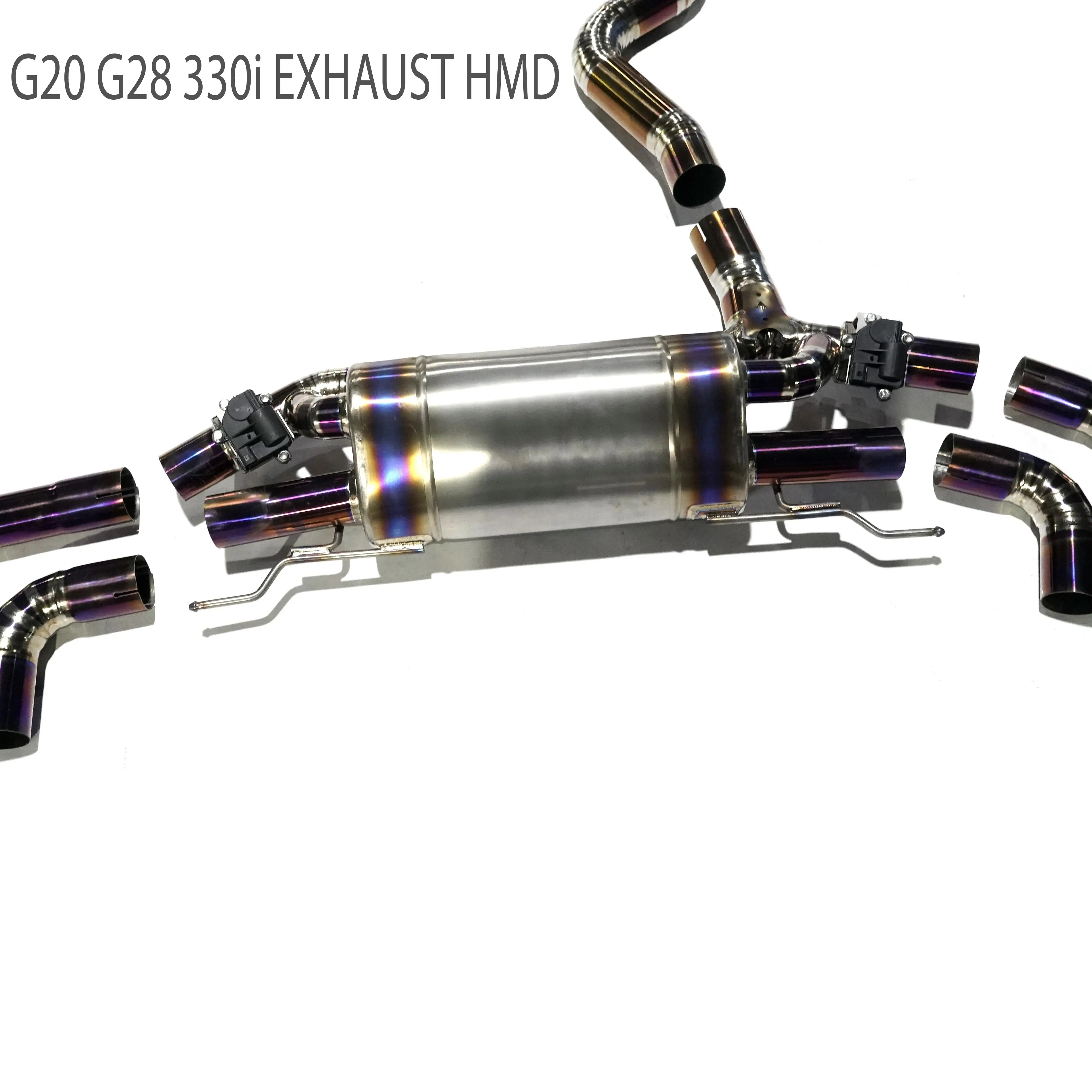 Escape catback titanio con válvula electrónica HMD – BMW 330i 330e G20 - imagen 3