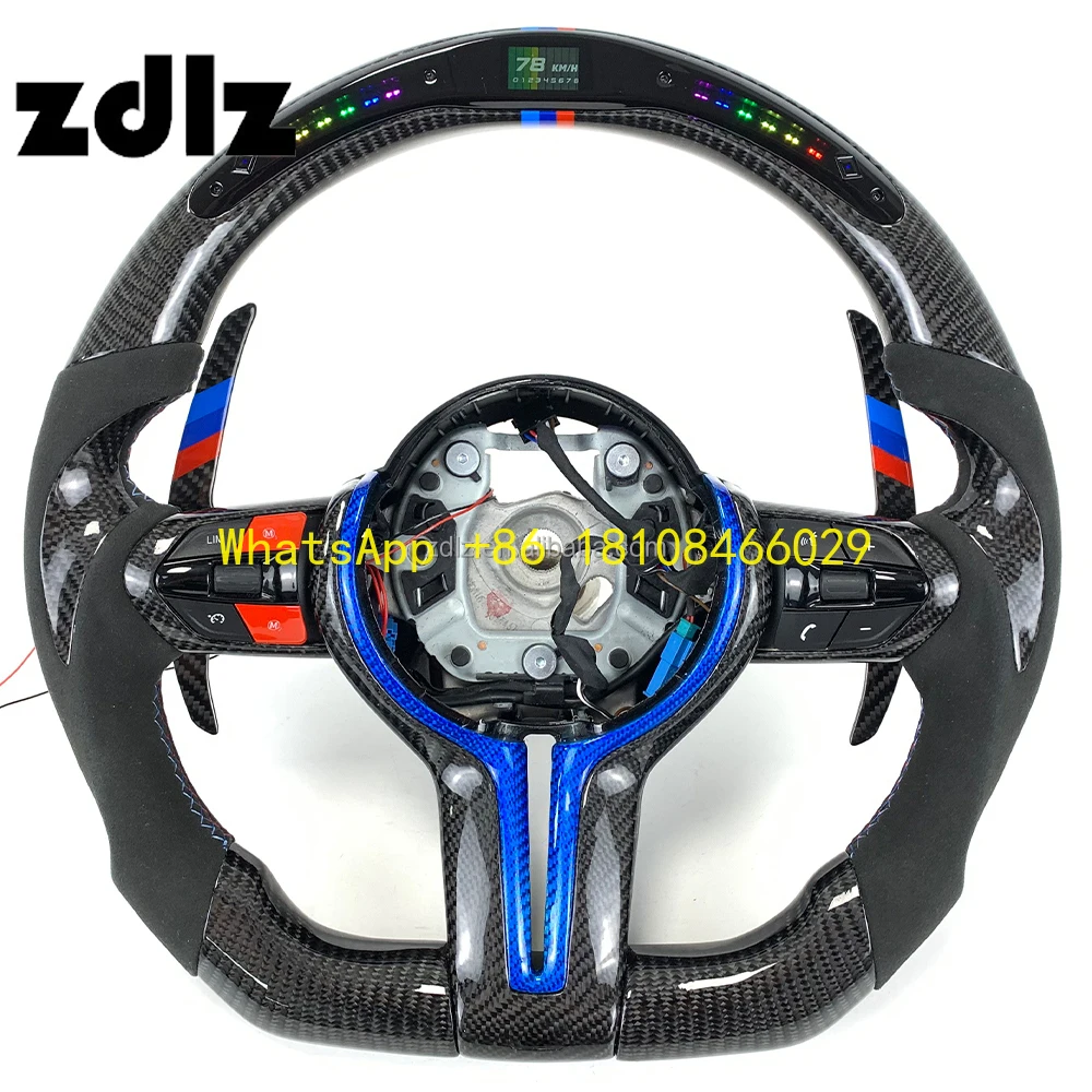 Volante fibra de carbono LED con levas para BMW F30 F10 M3