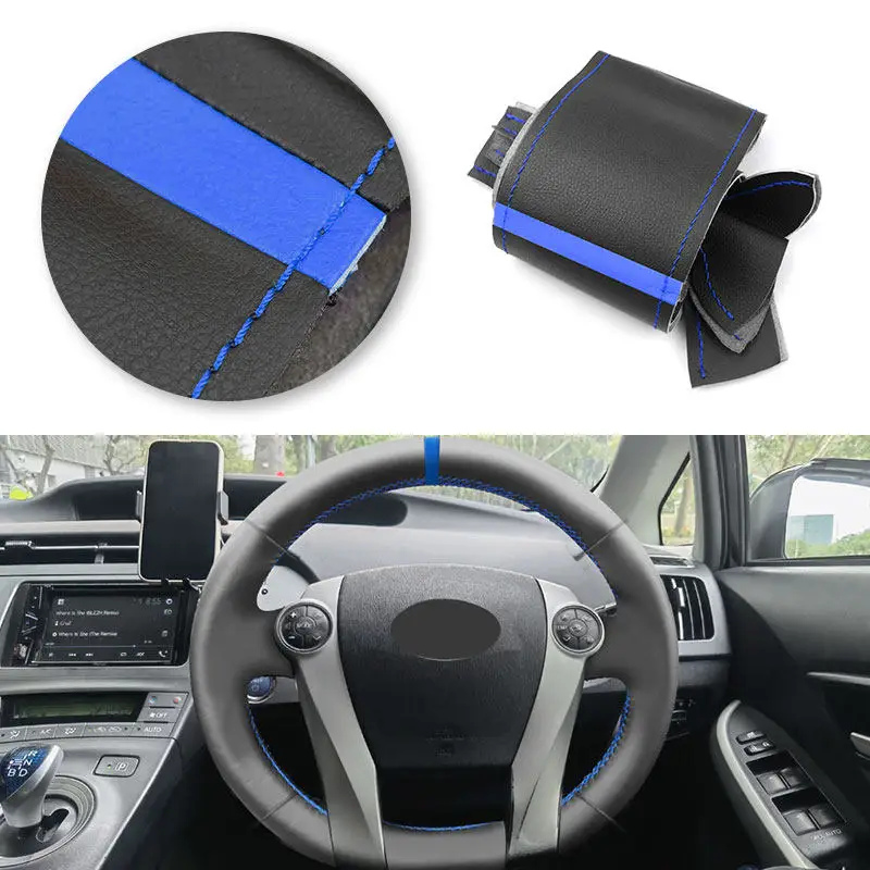 Funda de volante en cuero de microfibra para Toyota Prius 30 XW30 (2009-2015) - imagen 3