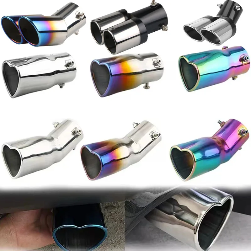 Silenciador escape acero inoxidable forma corazón – tuning coche - imagen 2