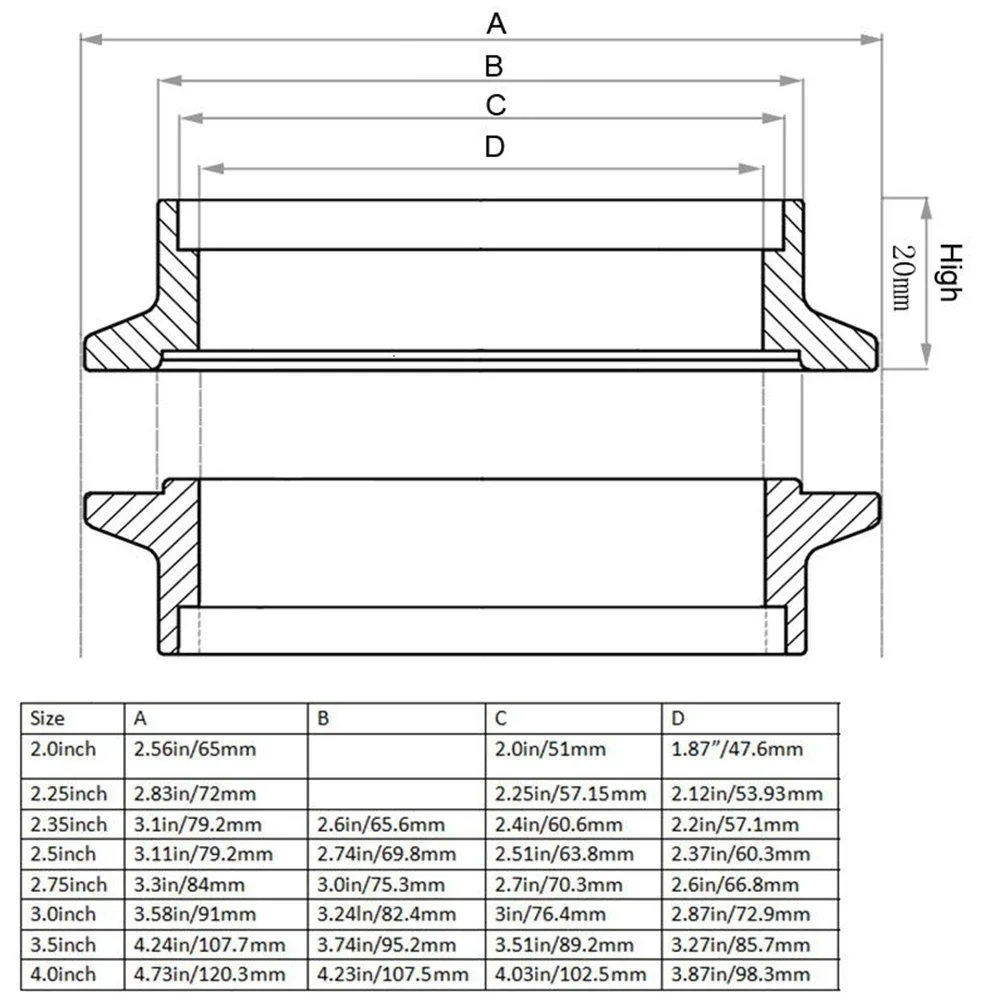 Kit de abrazadera V-band para turbo con bridas macho y hembra - imagen 5