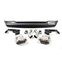 Labio parachoques trasero para difusor Mercedes A45 W176 con puntas de escape