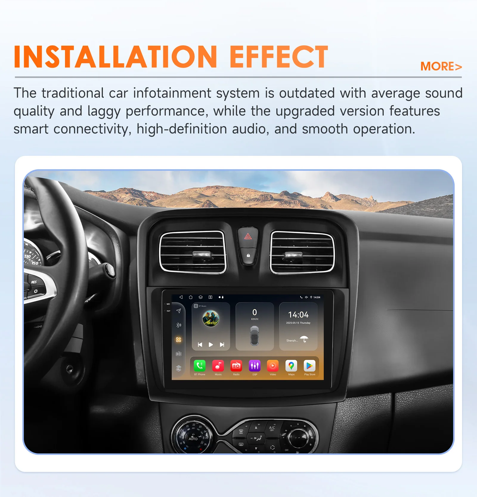 Hizpo Autoradio 2DIN Android 14 para Renault Logan y Sandero 2012-2019 - imagen 2