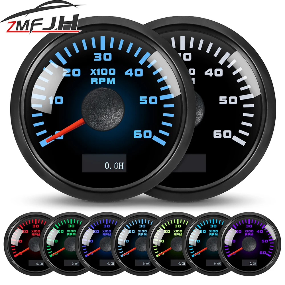 Tacómetro de 52 mm con retroiluminación multicolor 12/24V para barcos