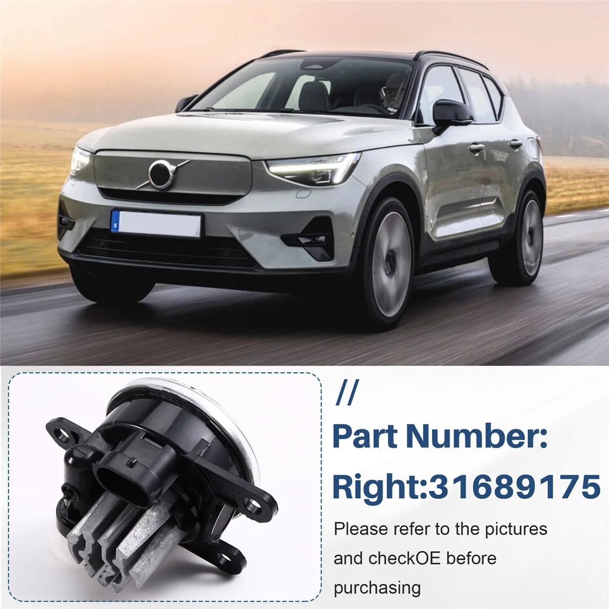 Luz antiniebla LED para Volvo XC40 2018-2024 con DRL - imagen 2