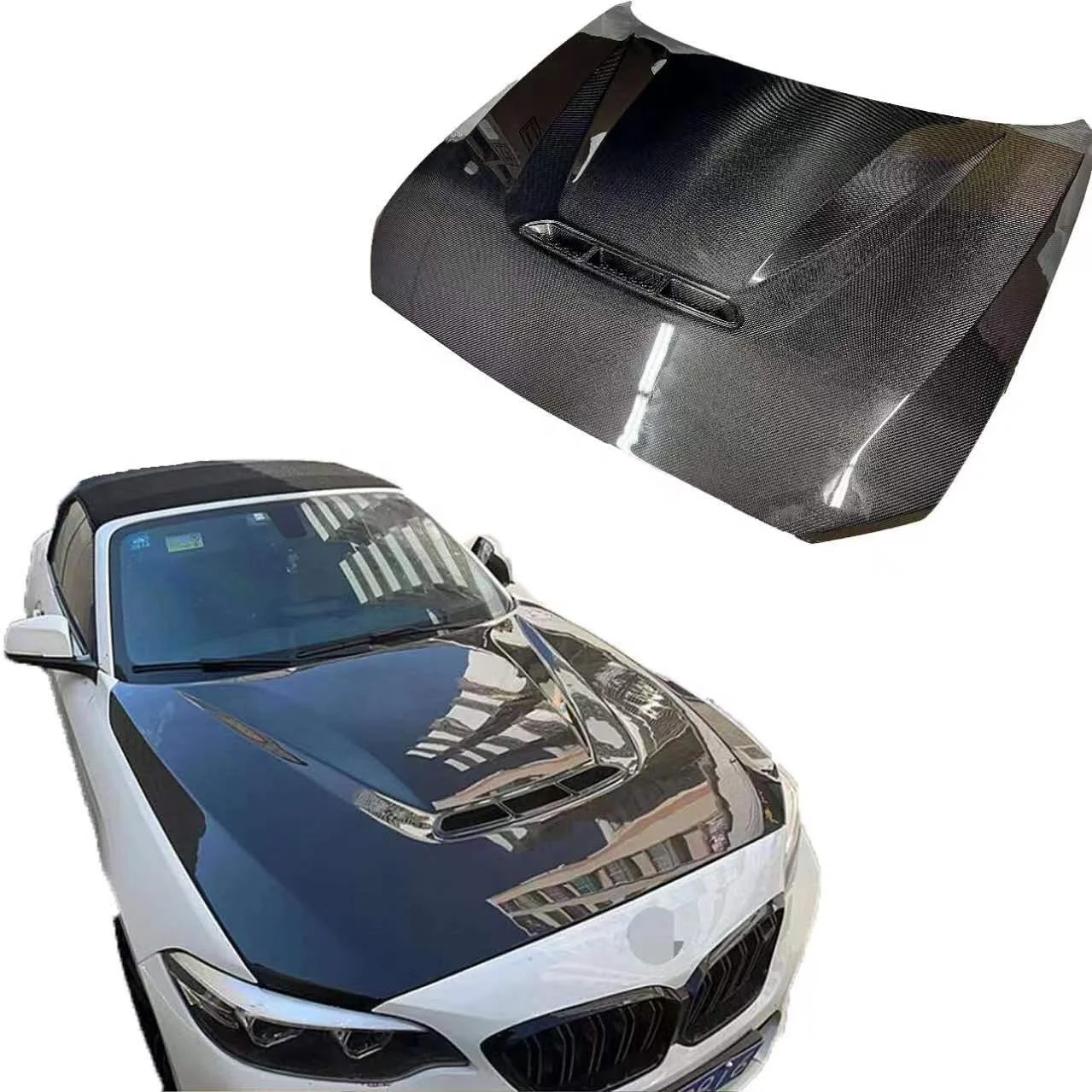 Capó de fibra de carbono estilo CS para BMW M2 F87/M2C