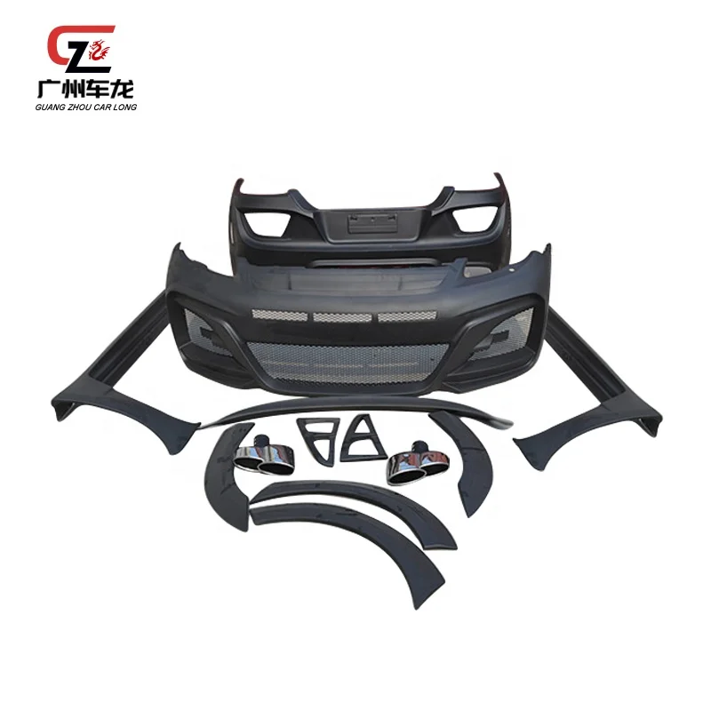 Para el viejo Porsche Panamera mejora estilo WALD Kit de carrocería de coche parachoques delantero parachoques trasero faldas laterales alerón y embellecedor de rueda parachoques de coche - imagen 2