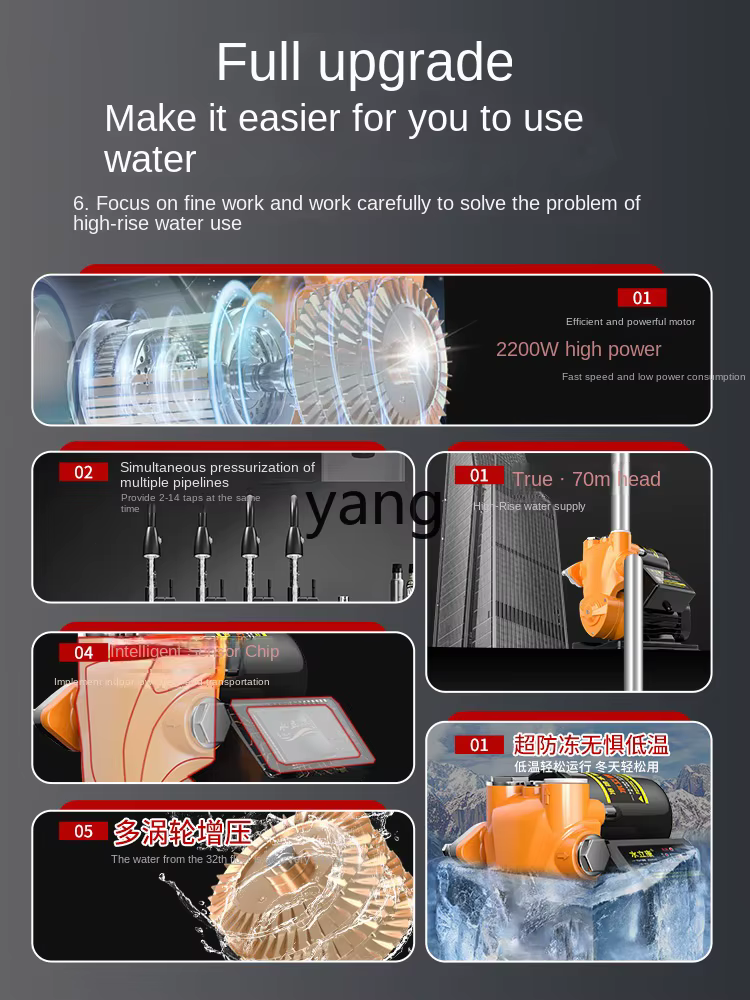 Bomba de agua presurizadora automática, compacta y autocebante - imagen 2