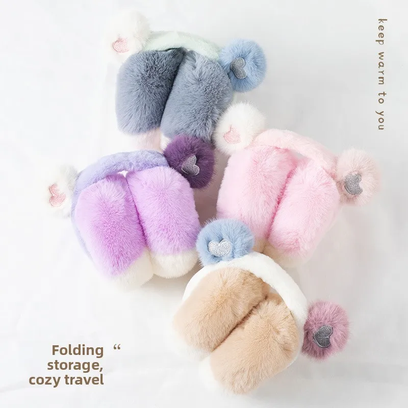 Orejeras térmicas de invierno para mujer de felpa - imagen 2