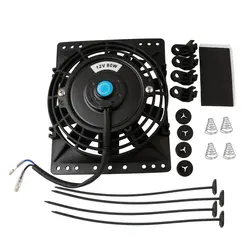 Ventilador eléctrico de refrigeración slim universal con kit montaje
