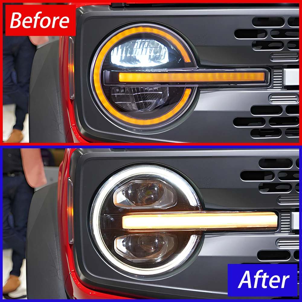 Faros delanteros LED proyector para Ford Bronco 2021-2024, conjunto - imagen 3