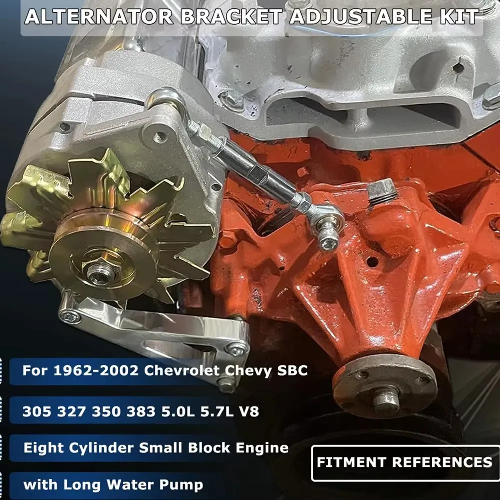 Soporte ajustable de alternador Chevrolet SBC V8, bomba larga - imagen 4