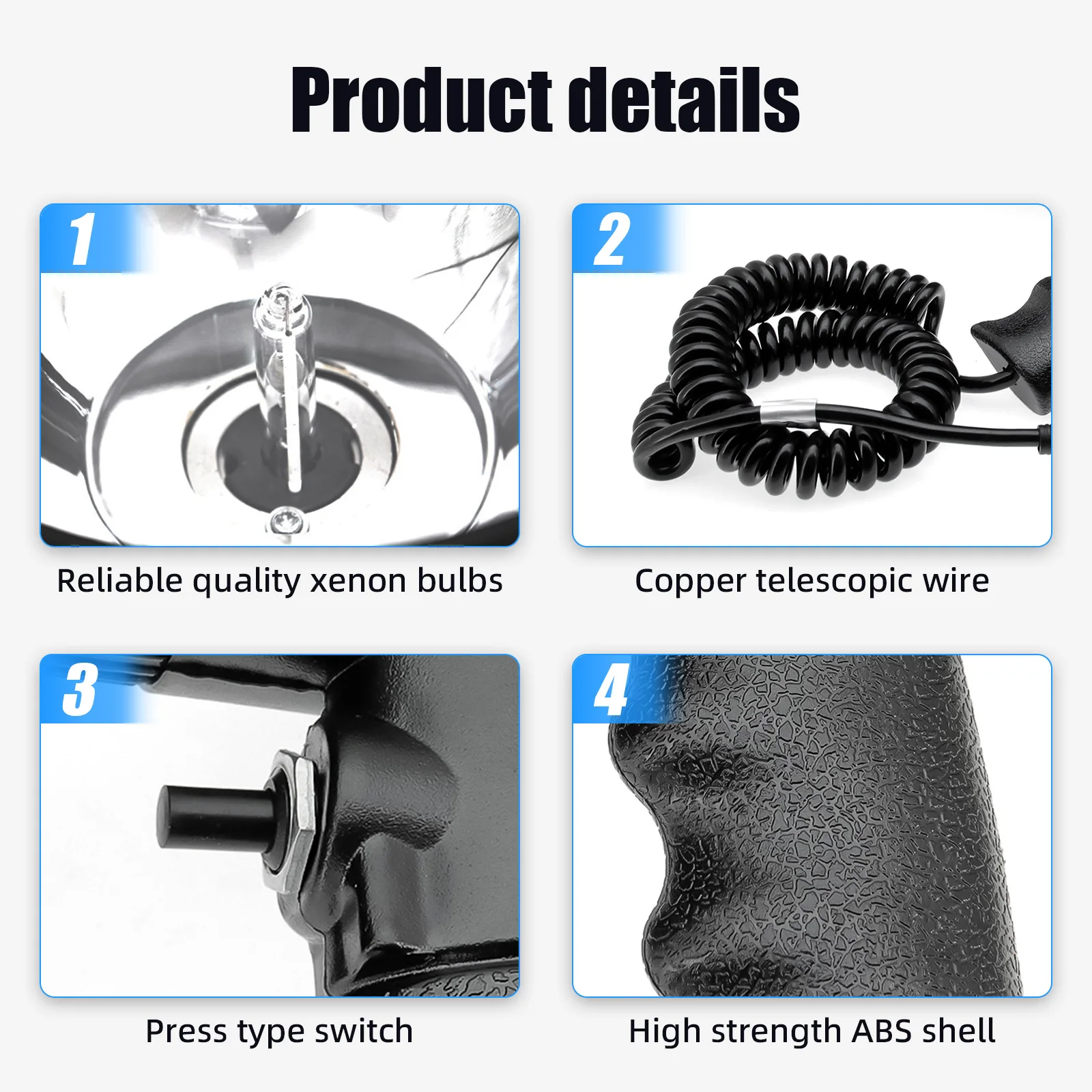 Reflector portátil para exteriores de 4/5/7/9 pulgadas, 25W-55W, linterna impermeable, luz de caza y Camping, 12V, 24V - imagen 4