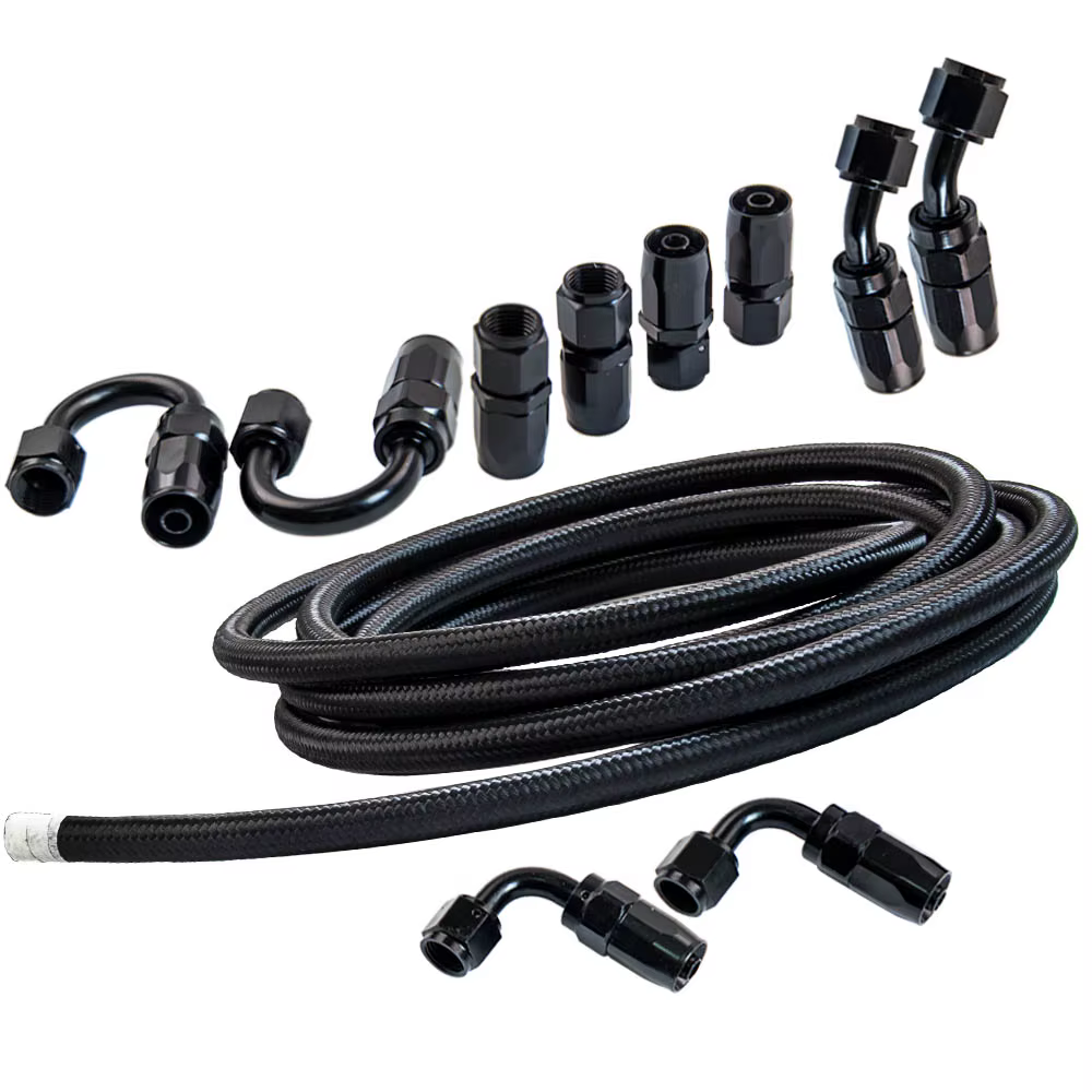 Manguera combustible trenzada acero inoxidable AN6 con racor adaptador