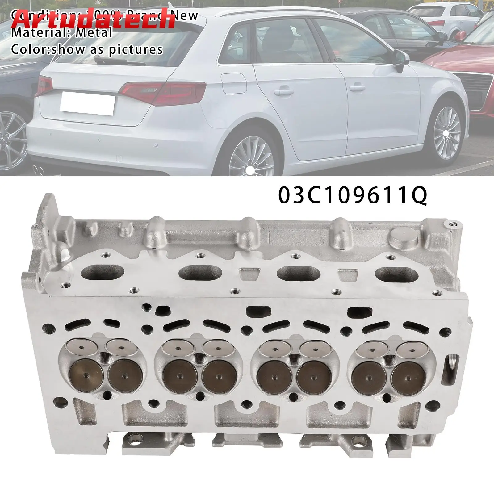 Culata Artudatech 03C109611Q con válvulas – Audi A1 A3, VW Golf Jetta