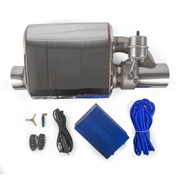 Silenciador de escape con válvula de corte eléctrica, acero inoxidable