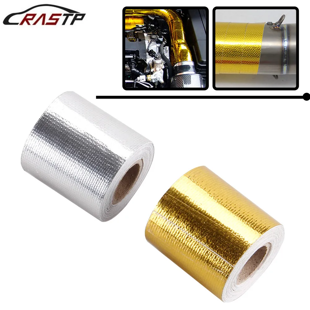 RASTP-Cinta de escape térmica, envoltura de aislamiento térmico de entrada de aire, rollo de envoltura de calor de escape, 2 pulgadas, 5M, RS-CR1016