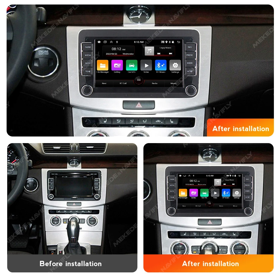 Radio Android Auto Bluetooth RDS para VW Golf 5, Passat, Polo Touran - imagen 2