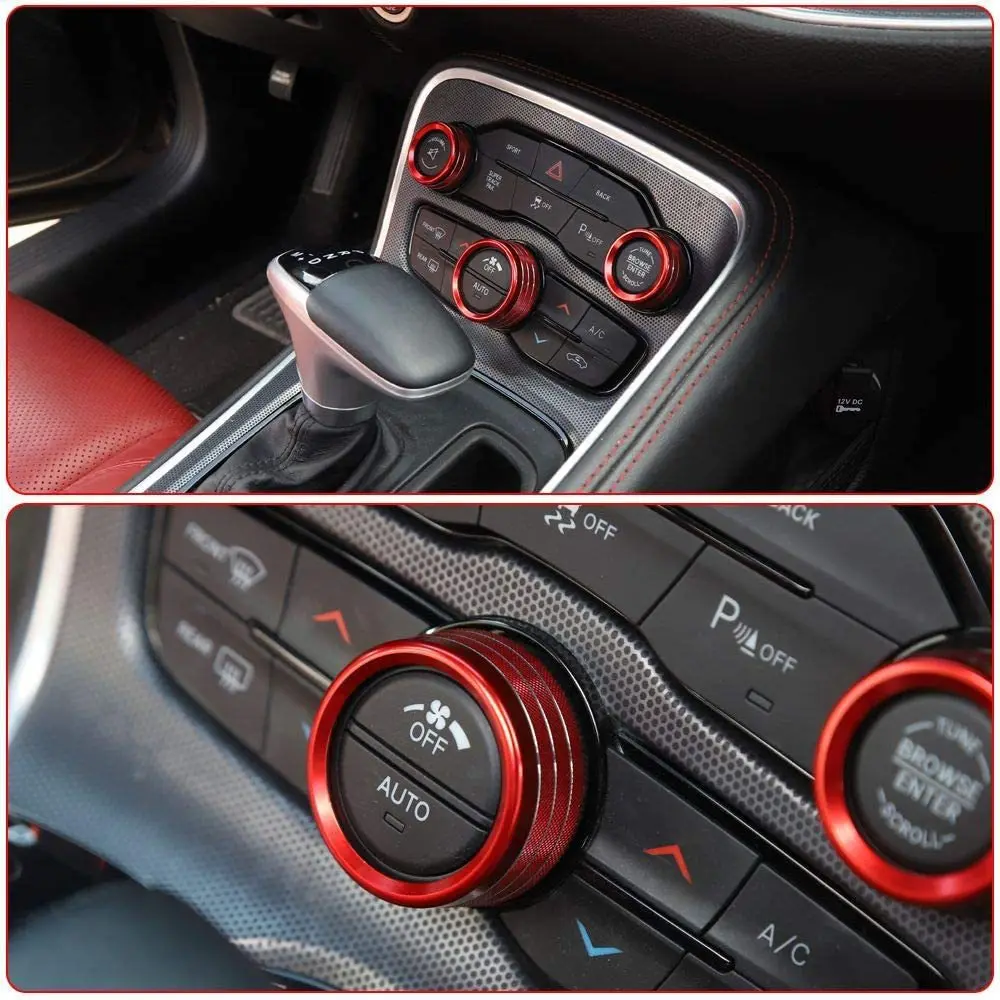 Perillas aire acondicionado rojo Challenger Charger Chrysler 300 Ram - imagen 2