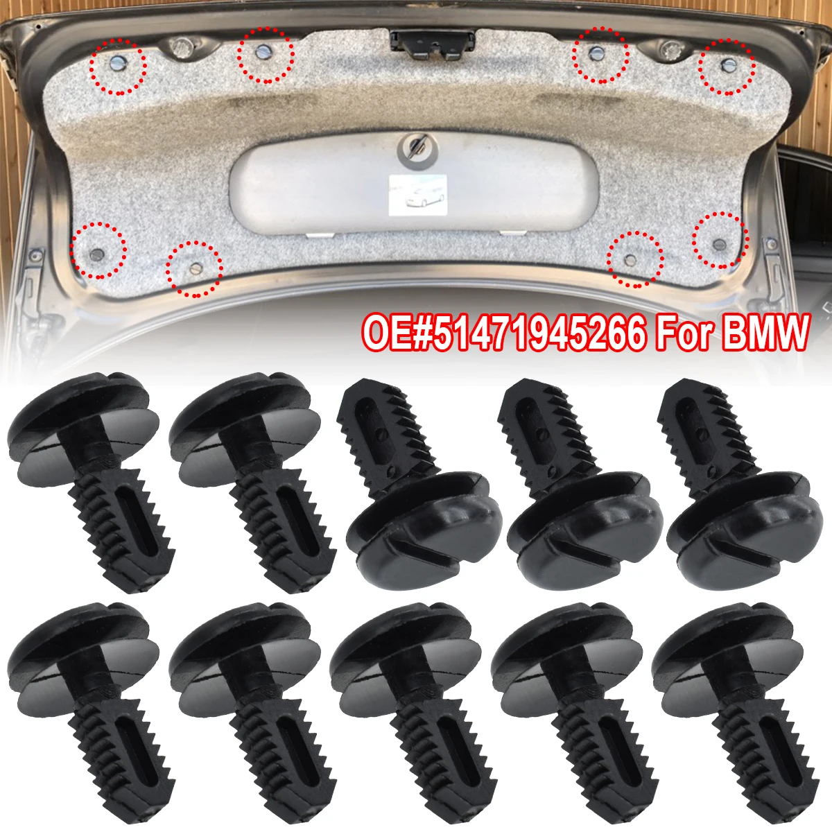 Clips de fijación para maletero y molduras BMW Serie 3, 5 y X3