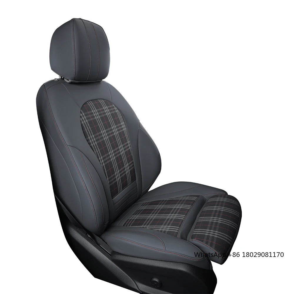 Cojín de asiento gris de tela para interior del coche