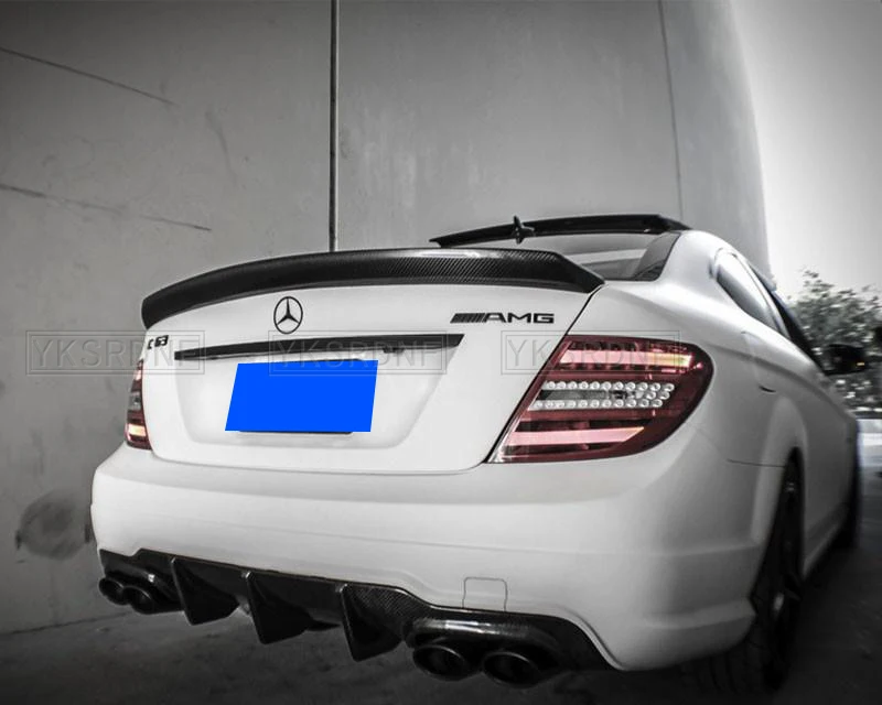 Alerón trasero estilo AMG de 2 puertas/4 puertas W204 para mercedes-benz Clase C 2008-2014 parachoques trasero de fibra de carbono labio Ducktail - imagen 2