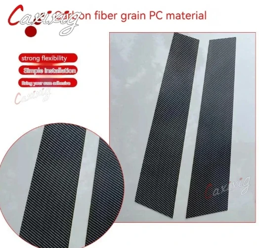 6x columna negra de fibra de carbono para puerta y ventana de coche, cubierta de poste de Pilar B C, pegatina embellecedora de PC para Chevrolet Captiva Holden Daewoo Winstorm - imagen 5