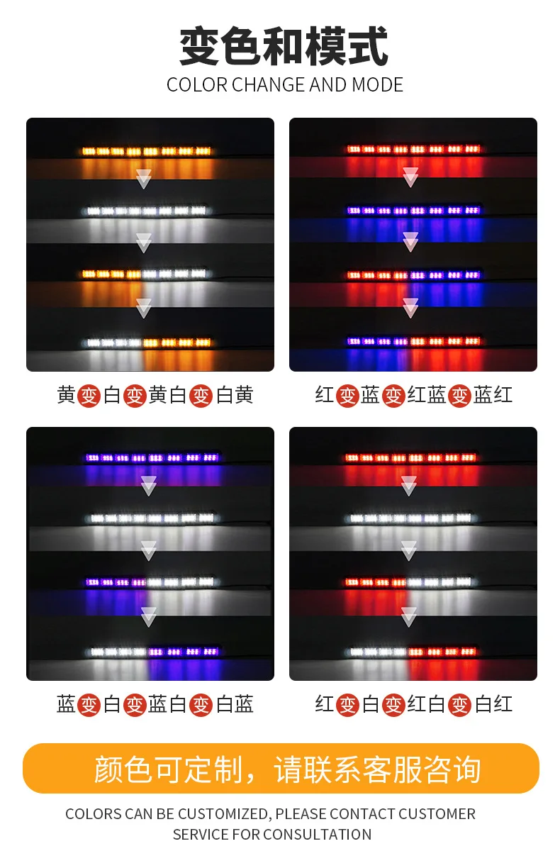 Luz de advertencia LED para vehículo de construcción