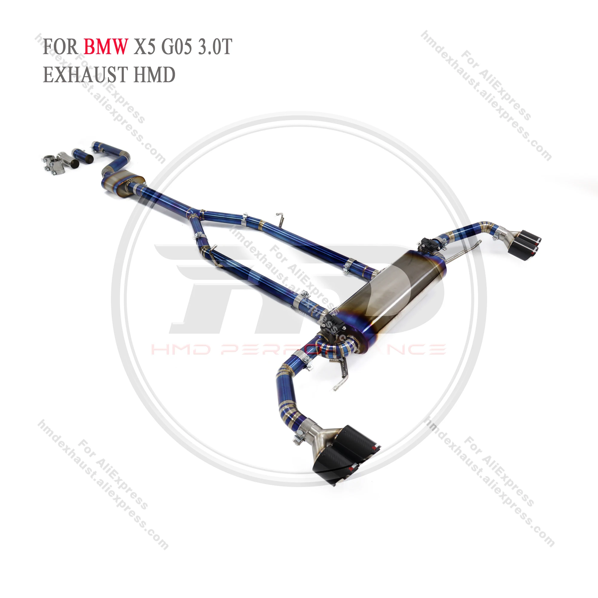 Catback titanio con válvulas BMW X5 G05 X6 G06 escape deportivo - imagen 3