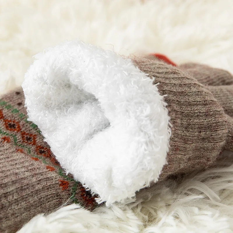 Guantes de invierno de punto con diseño jacquard de reno