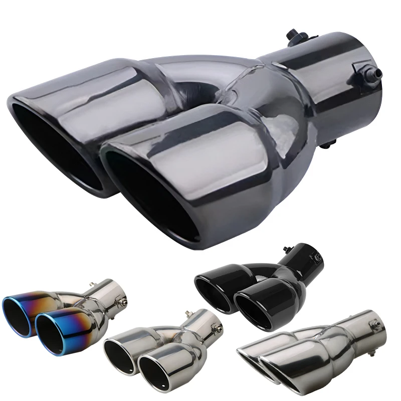 Silenciador trasero 63mm doble salida – acero inoxidable cromado universal